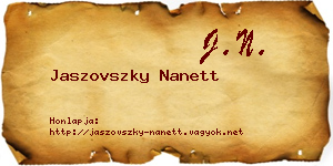 Jaszovszky Nanett névjegykártya